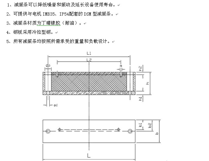 DSM型橡膠減震條結構圖